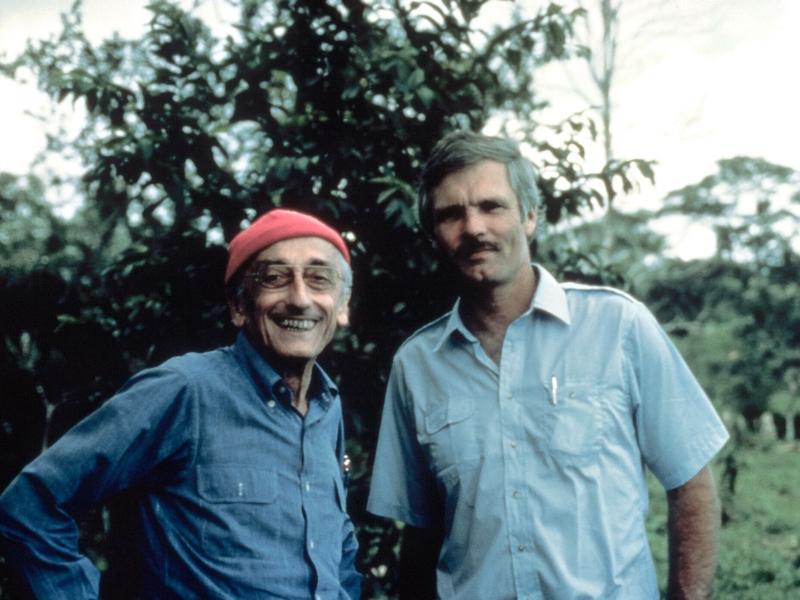 Jacques Cousteau and his prized pupil Ted Turner
