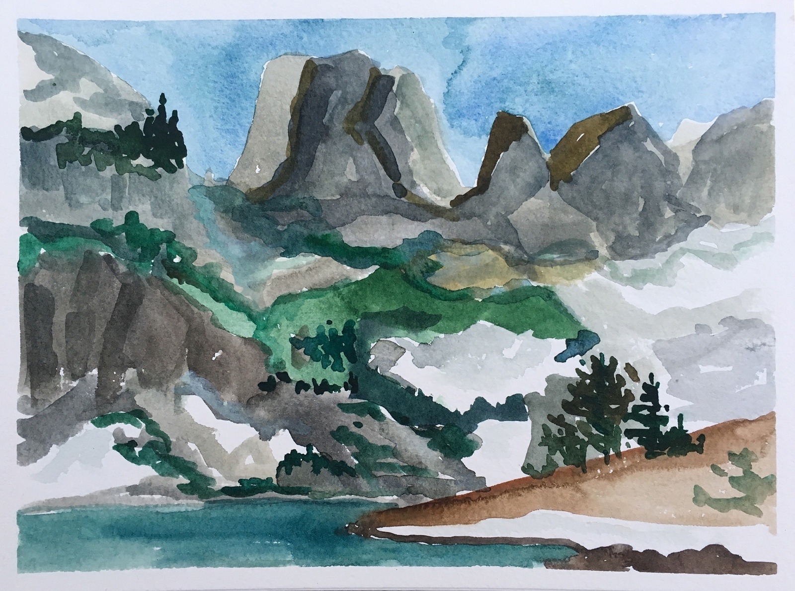 From the shore of Ramshead Lake, Sue Cedarholm's interpretation of Rock of Ages high in the Teton Range.