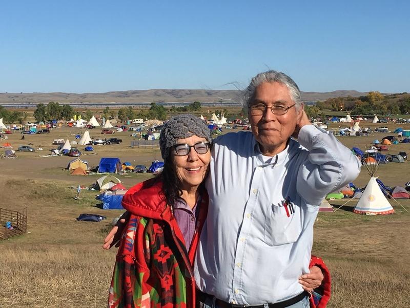 Lois Red Elk-Reed and husband, Dennis, at Standing Rock in autumn 2016