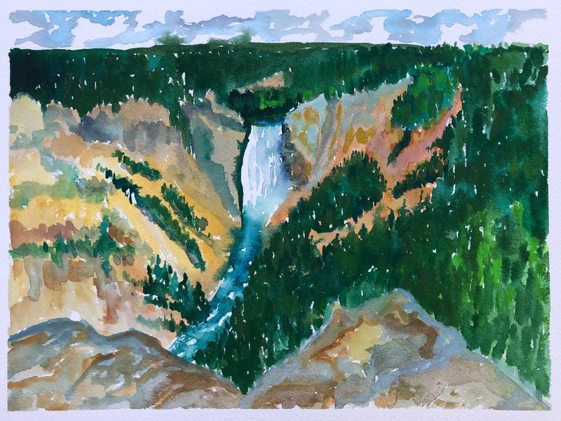 The Lower Falls From The North Rim by Sue Cedarholm