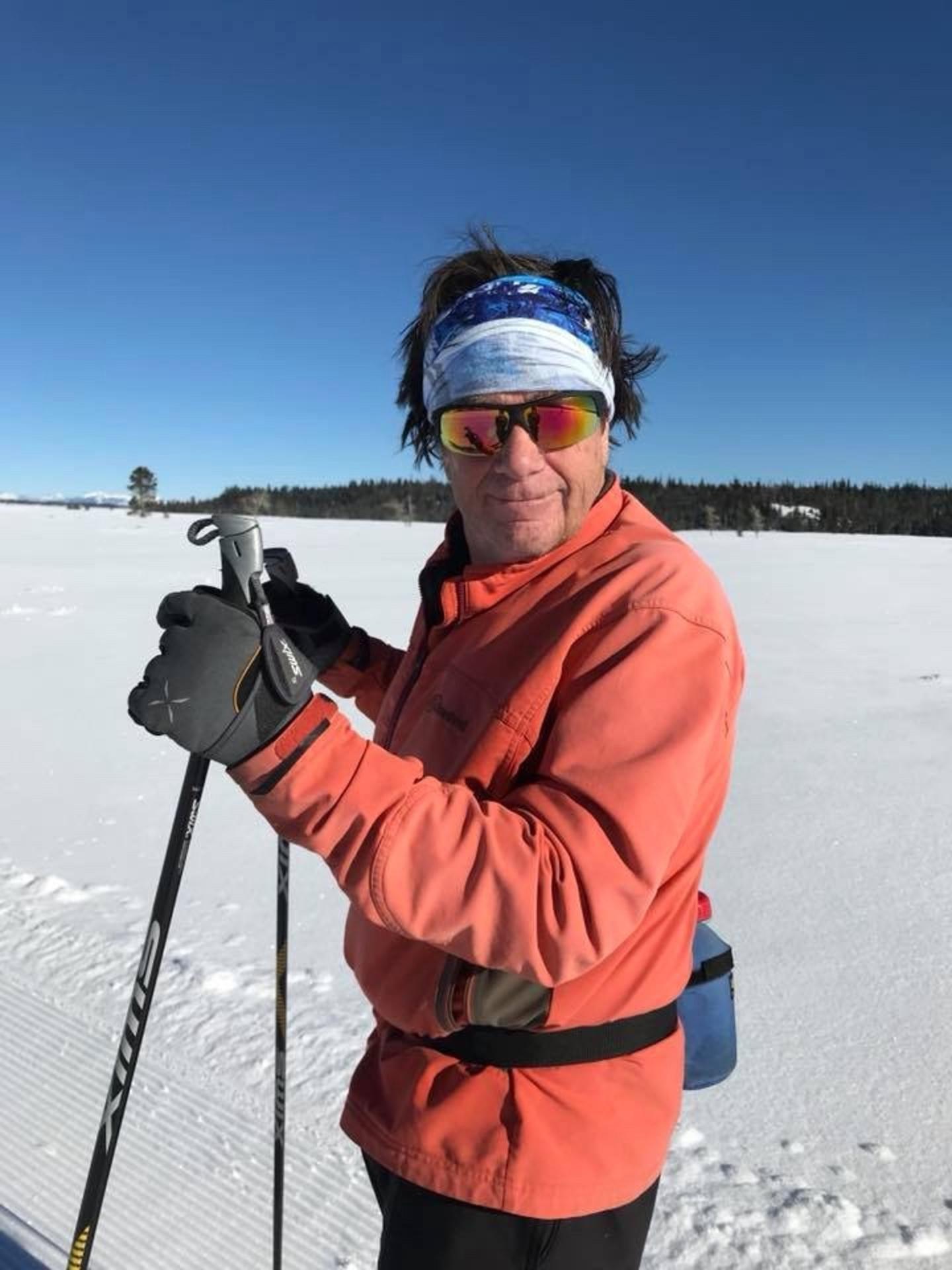 Our last glimpse of David Swift. Kathryn Turner took this photo of him as they rendezvoused while cross country skiing in Grand Teton National Park. Photo courtesy Kathryn Turner