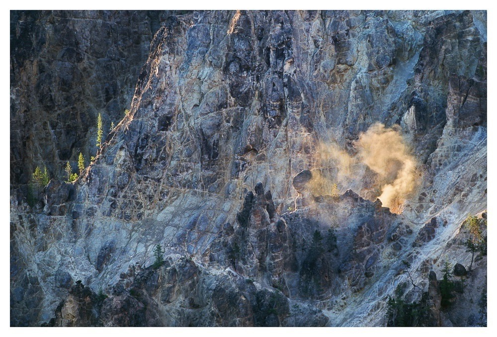 Every February for a short time in Yosemite National Park, sunshine strikes Horsetail Falls and creates a visual effect that resembles a waterfall on fire. Similar kinds of phenomena happen in the Grand Canyon of the Yellowstone depending upon the seasonal arc of the sun, weather and steam pouring out of the ground. 