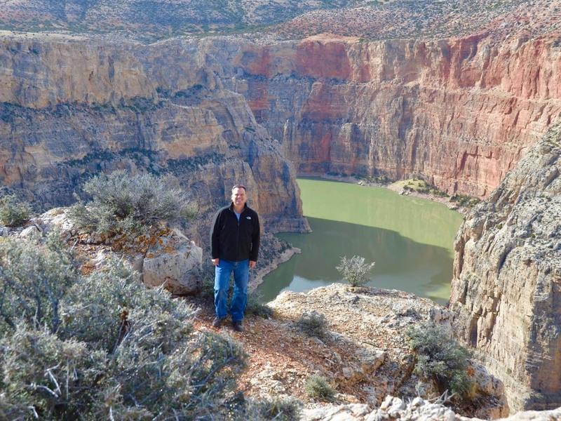 Former soldier Todd Johnson on a hike through Bighorn Canyon