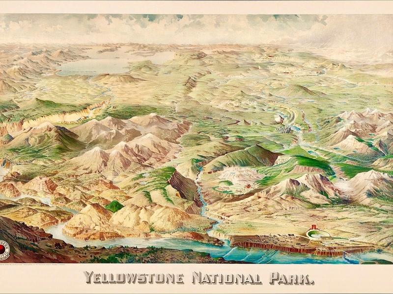 Historic map of Yellowstone 1904