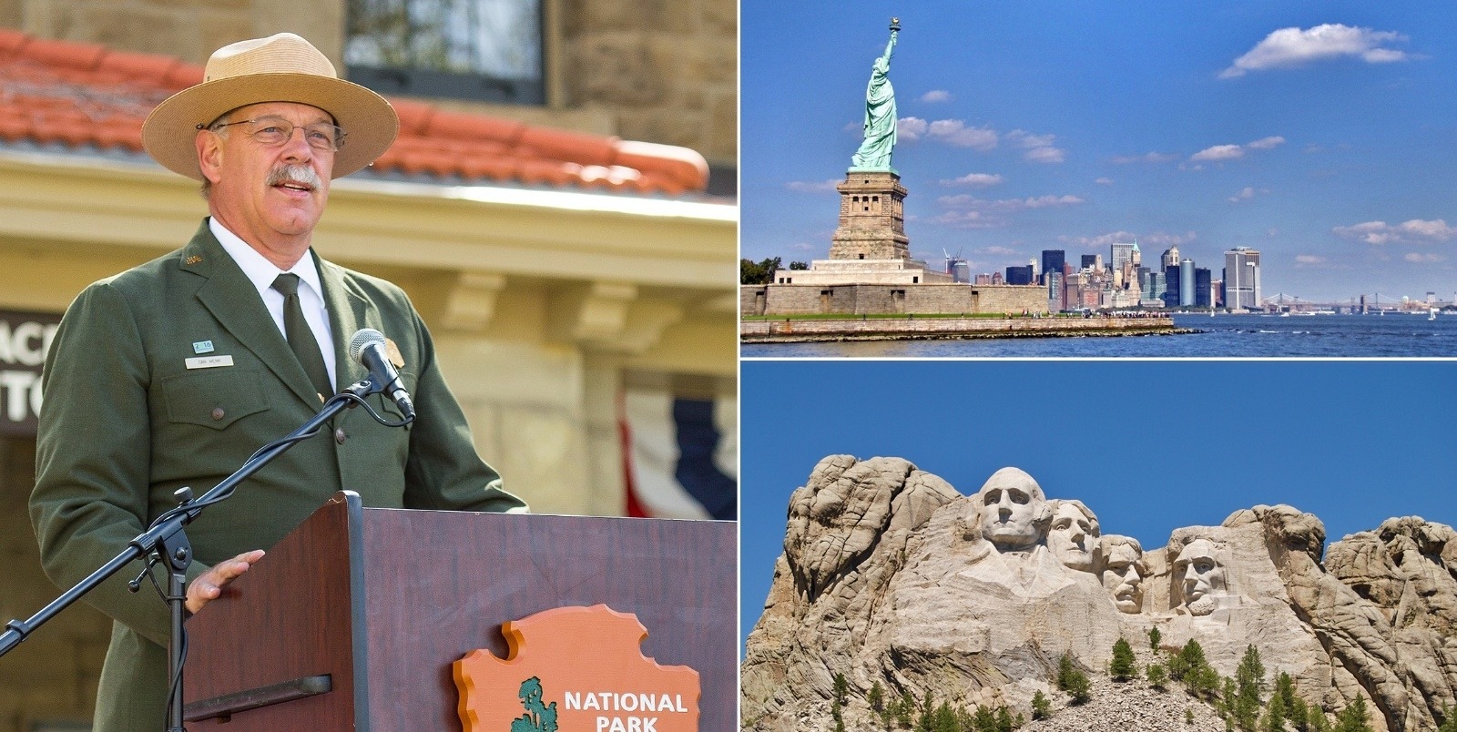 During Wenk's tenure, in addition to being at the helm of Yellowstone, he oversaw major restoration of both the Statue of Liberty and Mount Rushmore, two of the most iconic landmarks of American patriotism. Photos courtesy NPS.  Mount Rushmore photo courtesy Flickr user: Nick Amoscato