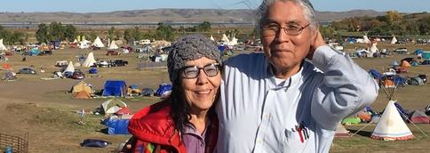 Lois Red Elk-Reed and husband, Dennis, at Standing Rock in autumn 2016