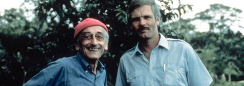 Jacques Cousteau and his prized pupil Ted Turner