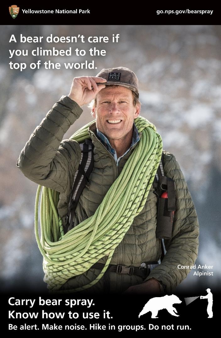 Bozeman mountaineer Conrad Anker, known for summiting Everest and other peaks around the world (including being featured in the film Meru with Jimmy Chin and  Renan Ozturk) is one of the famous faces in "A Bear Doesn't Care..."  Click on photo to enlarge