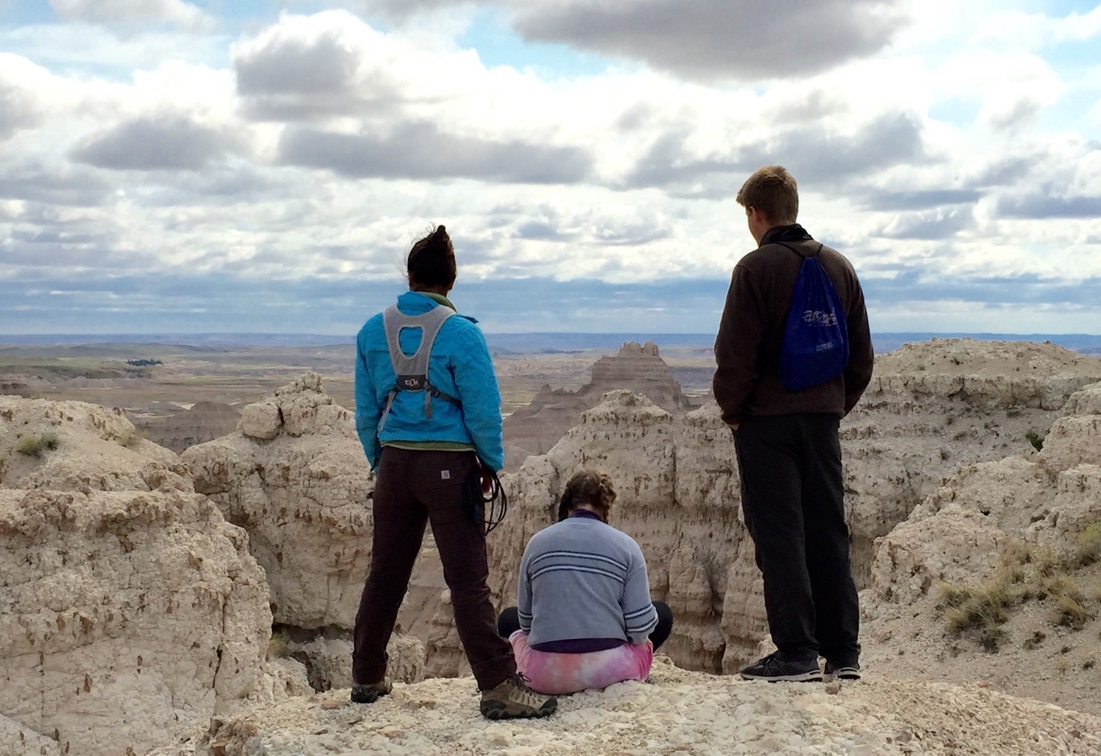 Millennial-aged students, part of Whitman College's prestigious &quot;Semester in the West&quot; program stand in Badlands National Park on the Pine Ridge Indian Reservation. Millennials everywhere are standing up and making a difference.  Photo by Todd Wilkinson