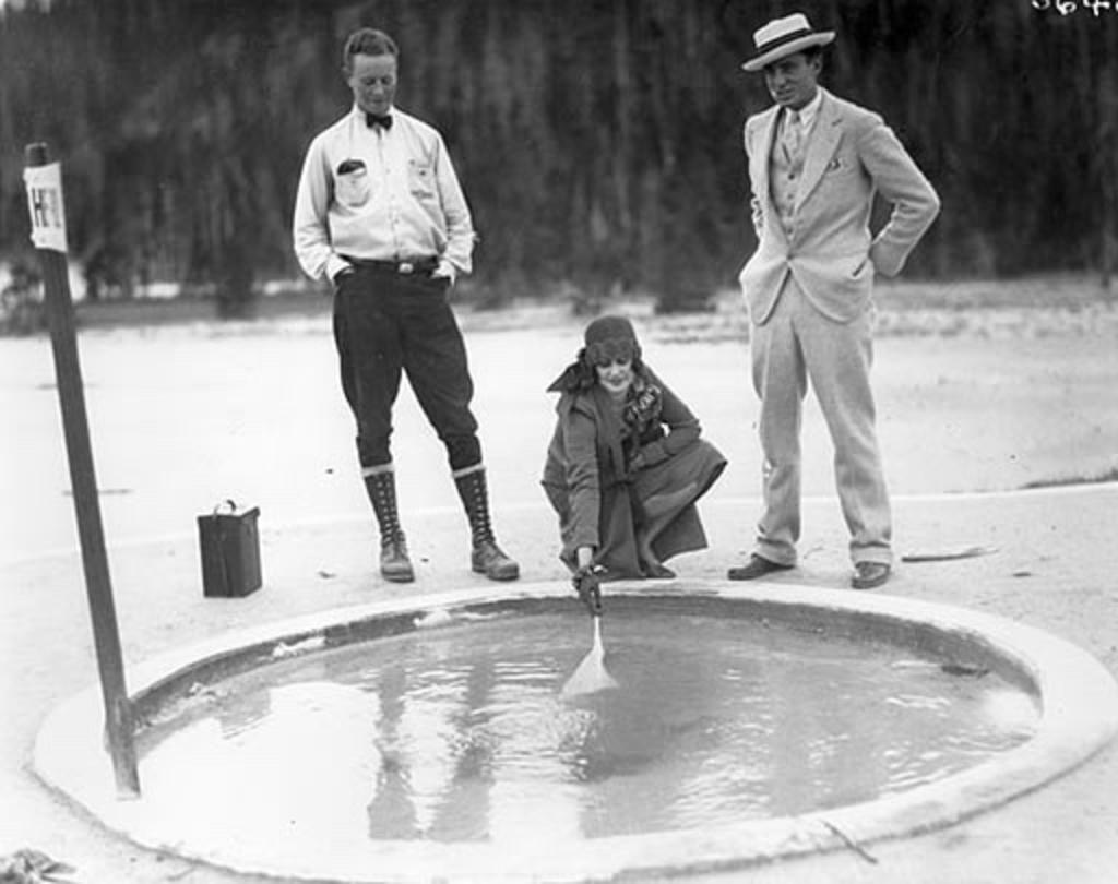 Handkerchief pool where park visitors would soak and occasionally drop hankies into the pool. For generations, Yellowstone's geothermal wonders were run roughshod over, with ignorant attitudes prevailing over stewardship intended to protected them from human harm in perpetuity. Eventually, due to all the debris tossed into Handkerchief Pool, it went dormant.