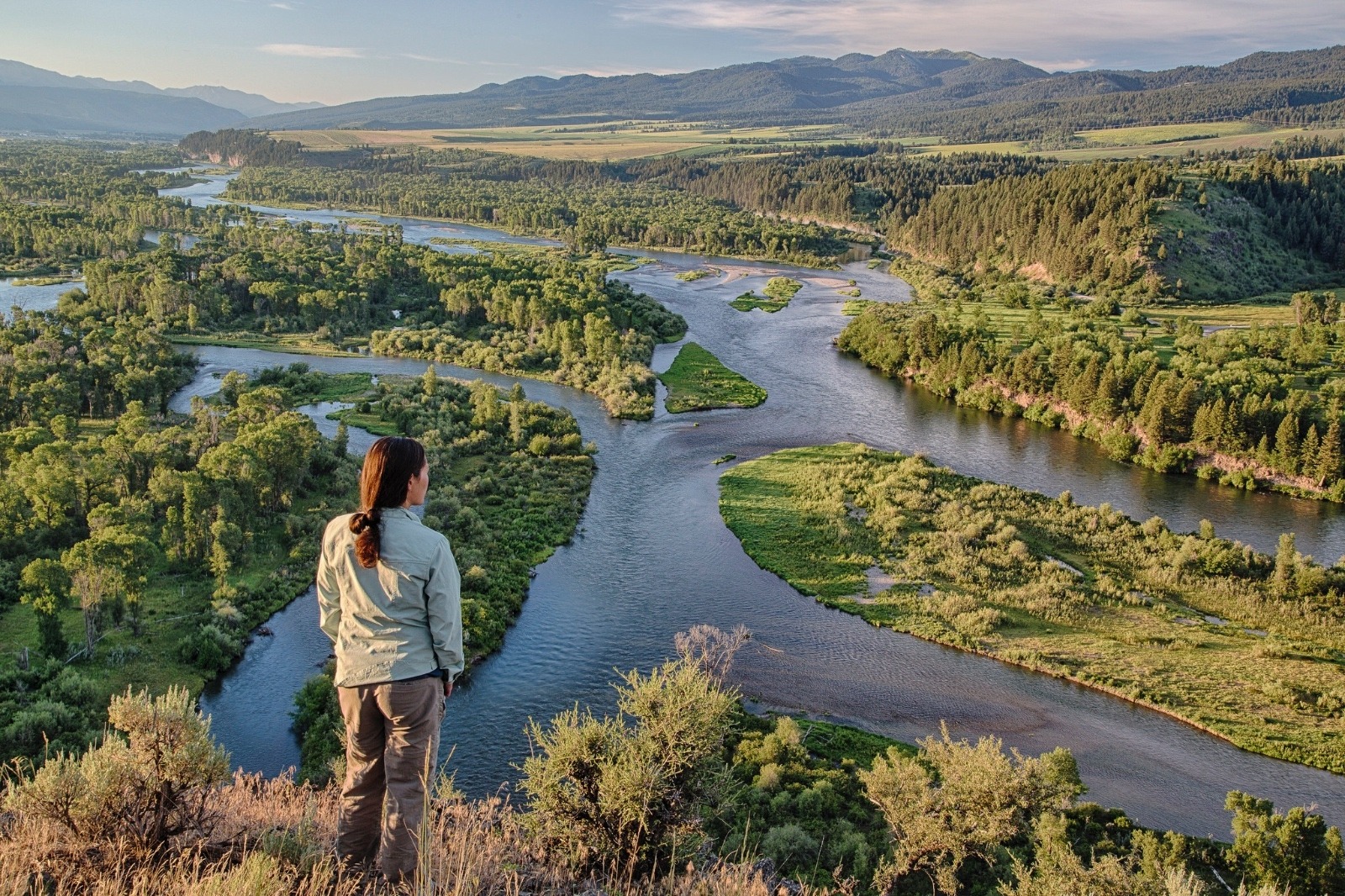 A public land user stands at an overlook above the South Fork of the Snake River, a popular destination for global anglers. It's a sighing vision mirrored on the Yellowstone, Upper Missouri and other rivers that define the character of Greater Yellowstone, their persistence threatened by losing snow and no political will to address the cause. Photo courtesy Bureau of Land Management