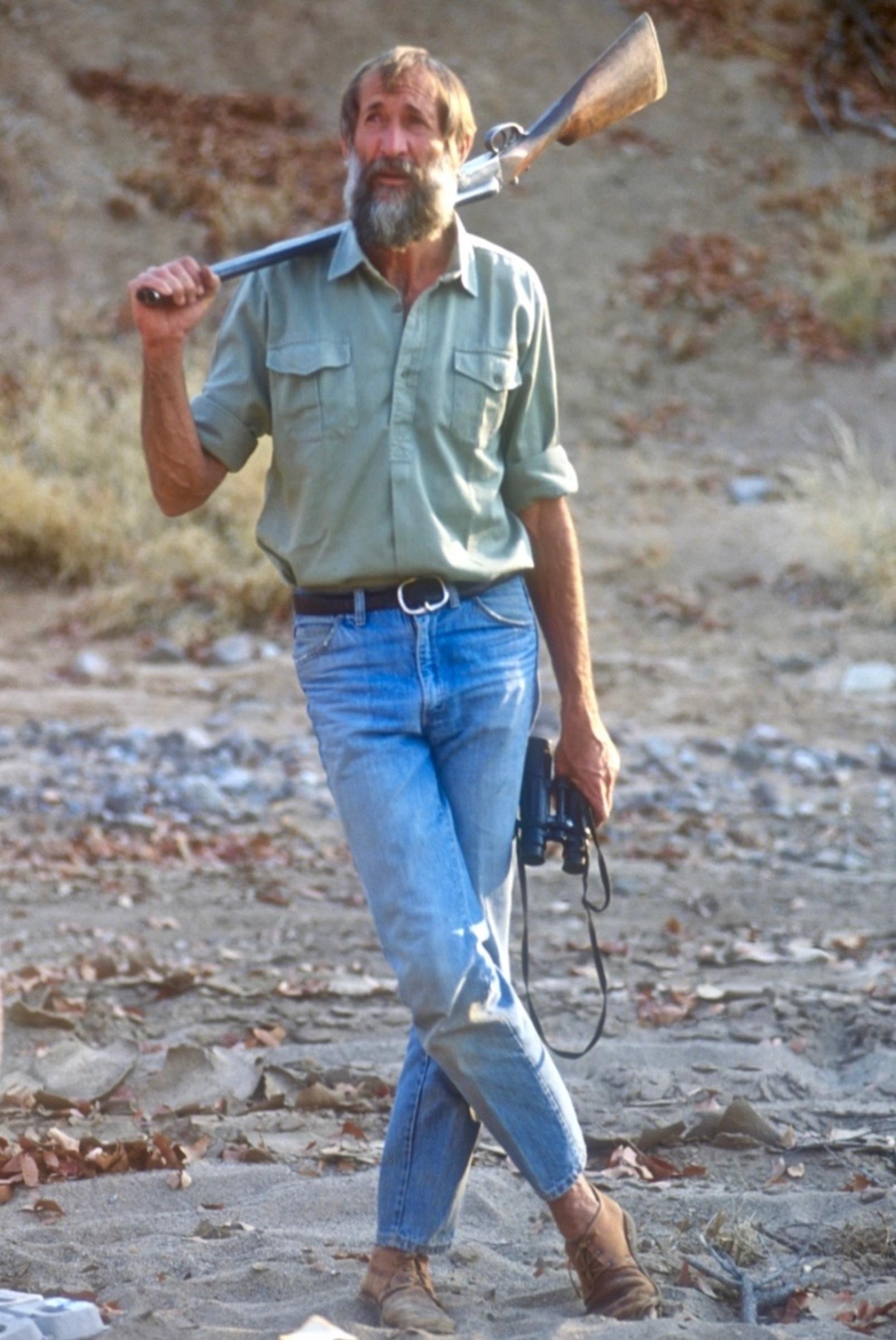 Famed conservationist Garth Owen-Smith during a meeting with Steven Fuller in Namibia in 1989.  Photo courtesy Steven Fuller