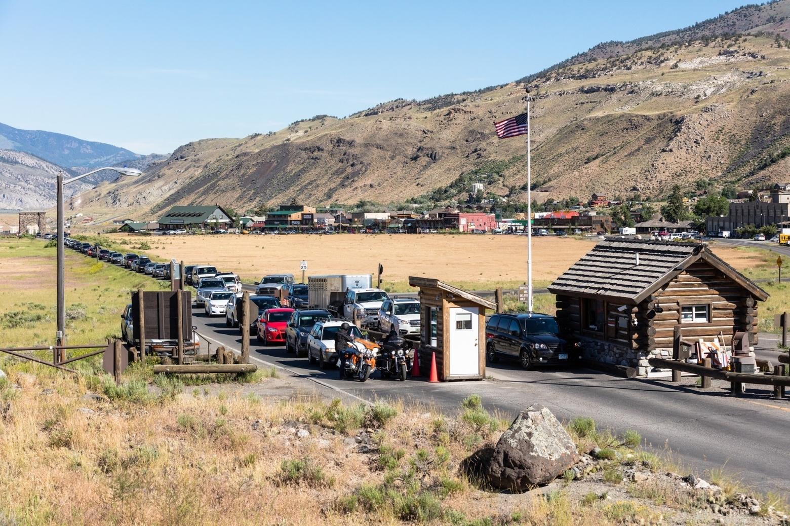 What Yellowstone's main northern entrance looks like on a typical busy day during the peak of summer season. Photo courtesy Jacob W. Frank/NPS