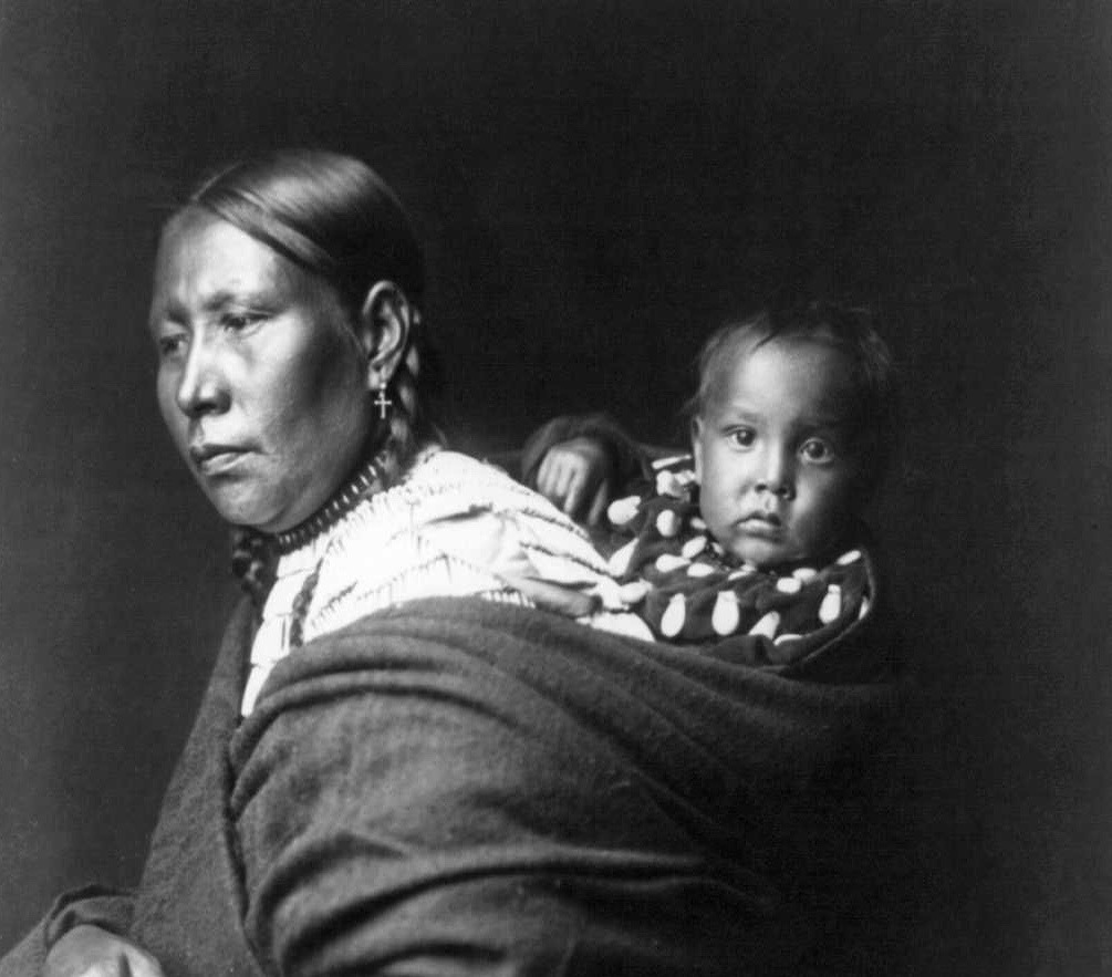 Lakota Mother and Baby. Photograph by Edward S. Curtis