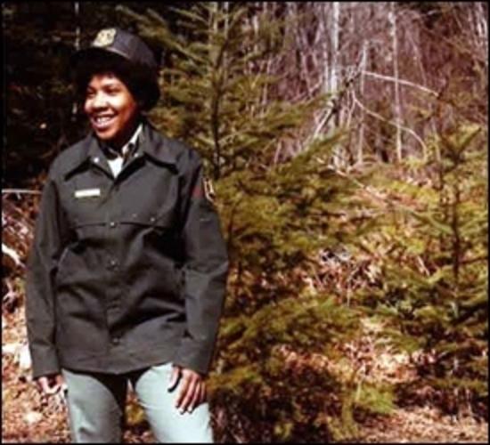 Smart, wide-eyed and innocent, Melody Mobley, was euphoric about becoming the Forest Service's first-ever Black woman forester.  This photo was featured in a special brochure promoting diversity and it was taken around the same time Mobley was sexually attacked.