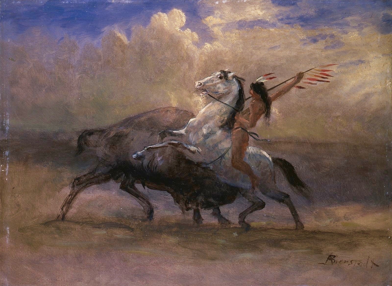 The sketch which informed Albert Bierdstadt's epic masterwork 'Last of the Buffalo" in the permanent collection of the Buffalo Bill Center of the West. See finished painting below in story.