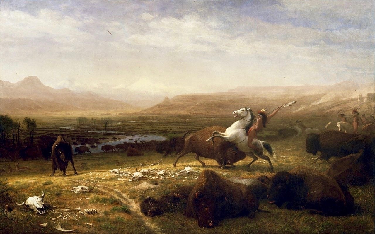 "Last of the Buffalo," Albert Bierstadt's American masterpiece. One version hangs in Cody, Wyoming, the other at the National Gallery of Art in Washington D.C.