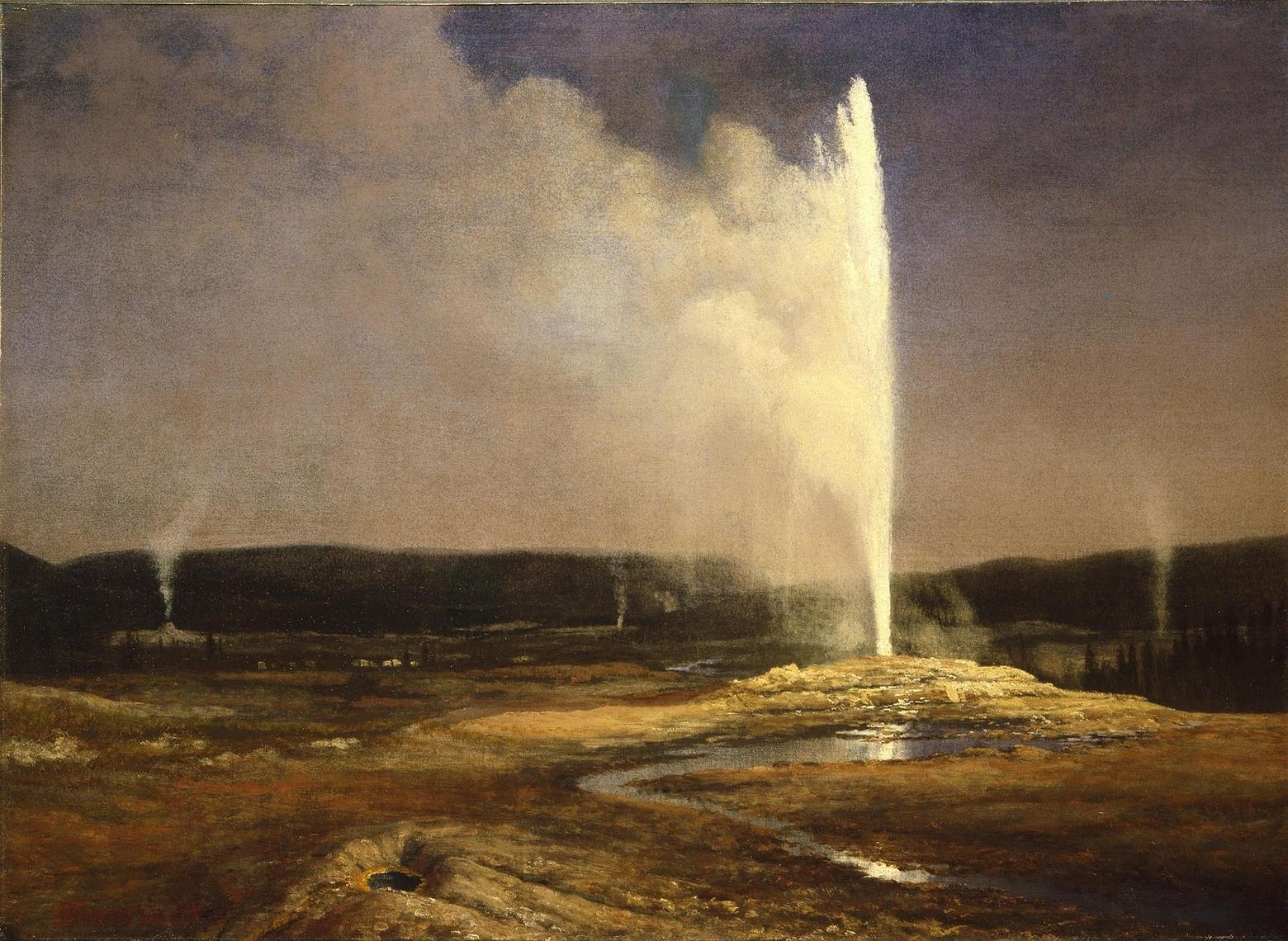 Bierstadt's "Geyers in Yellowstone" (circa 1881) in the Whitney Museum of Western Art permanent collection in Cody. 