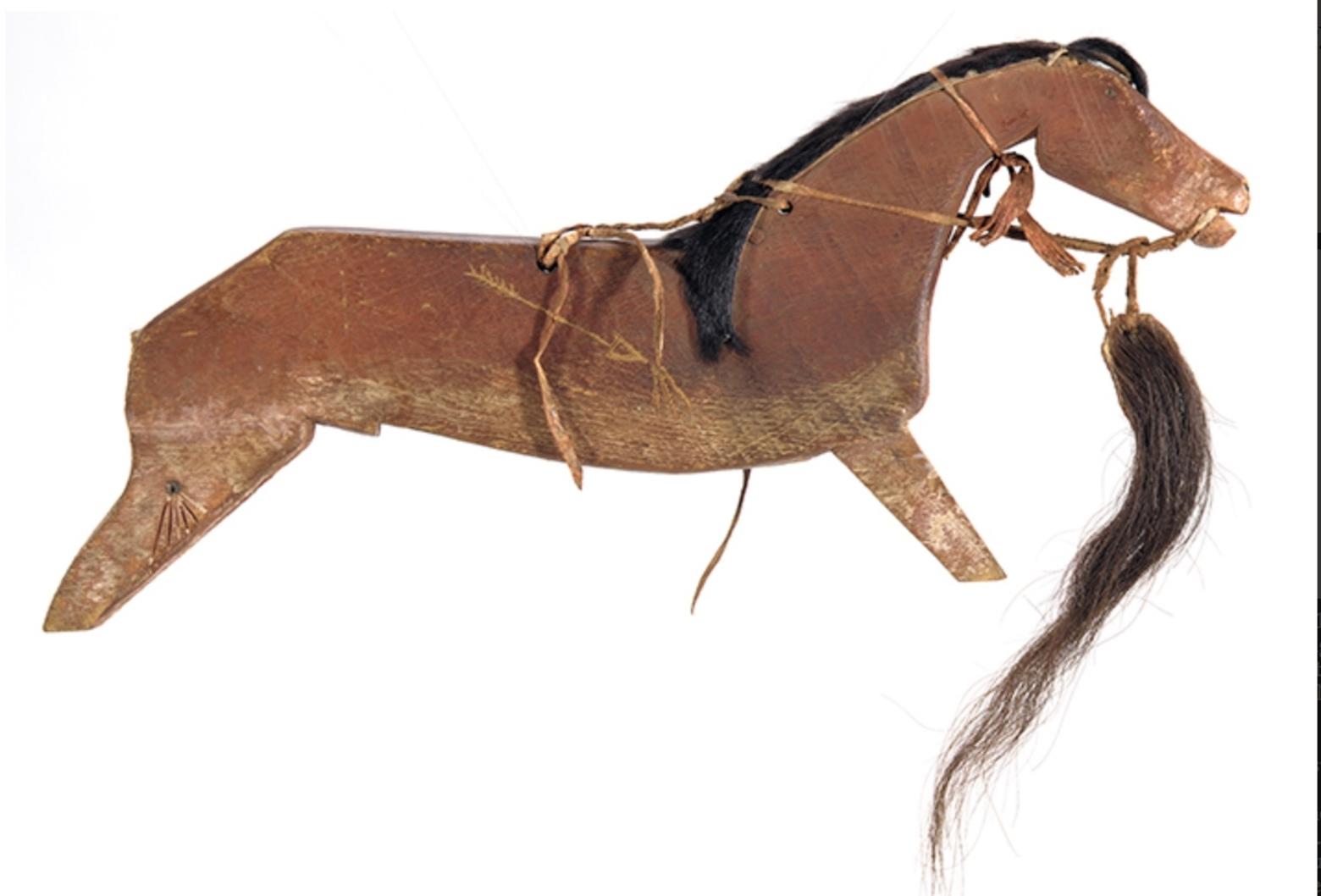 Assiniboine Dance Stick, made by Medicine Bear, ca. 1860, Montana. Photograph courtesy collection of National Museum of the American Indian/Katherine Fogden