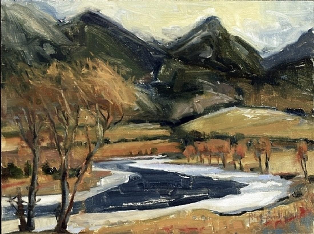 &quot;Winter day—Paradise Valley, Montana&quot; by Robert Spannring. The Yellowstone River, which begins in the mountains south of Yellowstone National Park and swings north then northeast until it marries the Missouri River, is the longest river without a major dam on it in the Lower 48. That's a miracle. Painter Robert Spannring gives it homage as it twists through Paradise Valley where he has spent many a day. To learn more about Spanning's art, go to 
