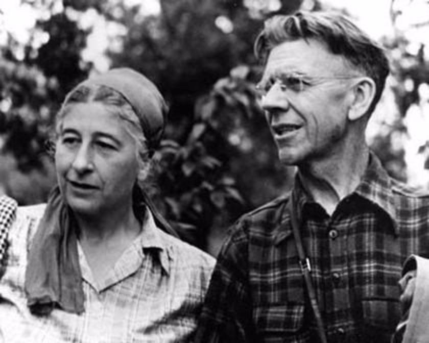 Margaret and Olaus Murie who lived most of their lives in Jackson Hole. Murie was a prominent forerunning elk biologist who helped advance modern ecological thinking and was once president of The Wilderness Society