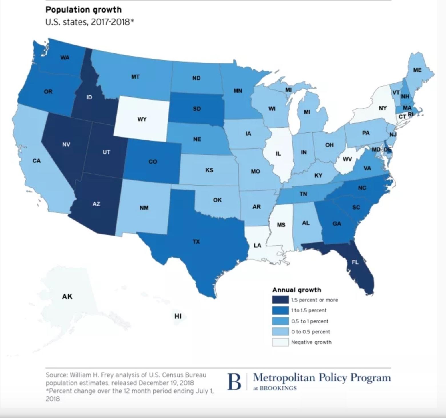 Map courtesy William H. Frey/Brookings Institution