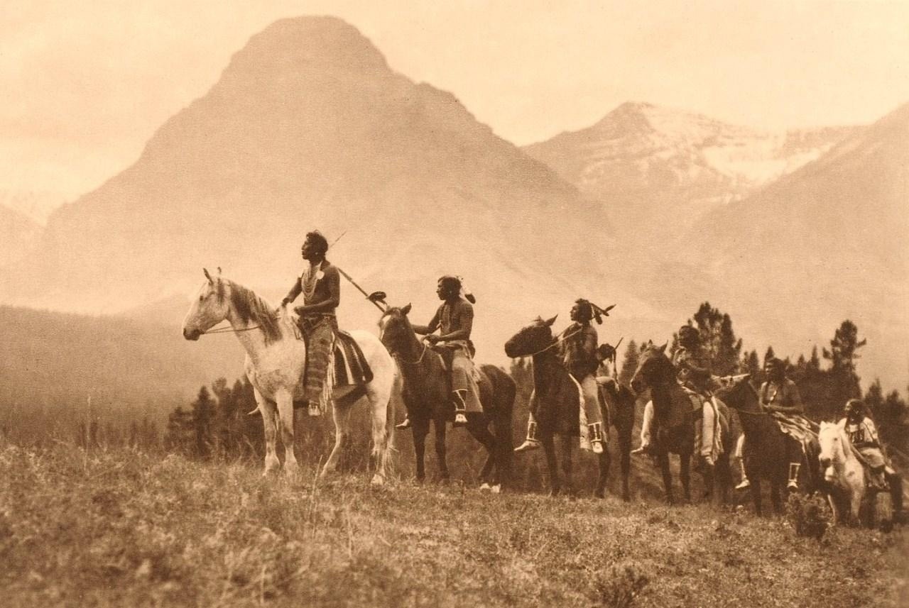 Edward S. Curtis's photograph of Piegan riders. The Piegan, part of the Blackfoot Confederacy, were known among other tribes and non-natives in the West, for their skills as warriors. Sometimes the fear was not only blown out of proportion but may have resulted in mistaken identity. 