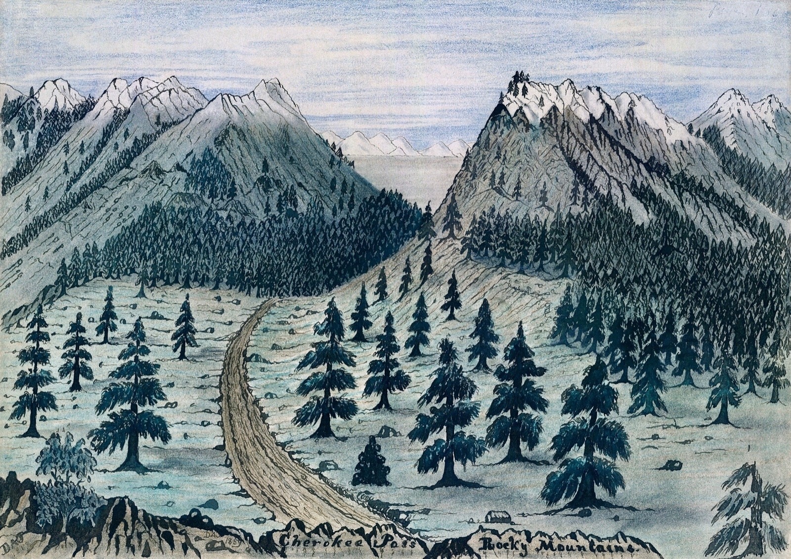 If key provisions of the National Environmental Policy Act are "reformed" by the Forest Service, will it result in more natural resource exploitation by industrial forces, including recreationists who are blazing new illegal trails into national forests.  Drawing by David A. Jenks, 1859, courtesy Library of Congress 