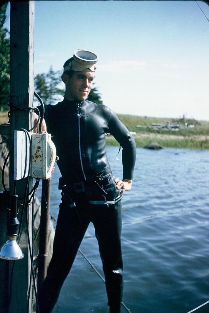 Barrie Gilbert, in his younger days, after diving in Lake Superior and prior to his days researching bears in the West. Photo courtesy Barrie K. Gilbert
