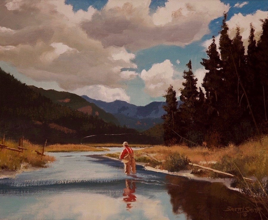 "A Rise Upstream" by painter Brett James Smith.  Check out more of his work at brettsmith.com