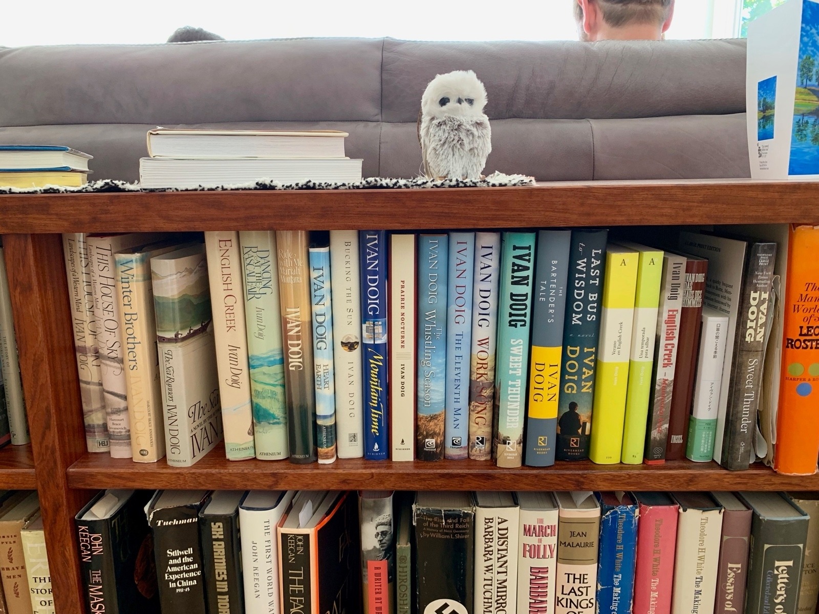 A bookshelf in Ivan and Carol Doig's living room just outside of Seattle.  Photo by Todd Wilkinson