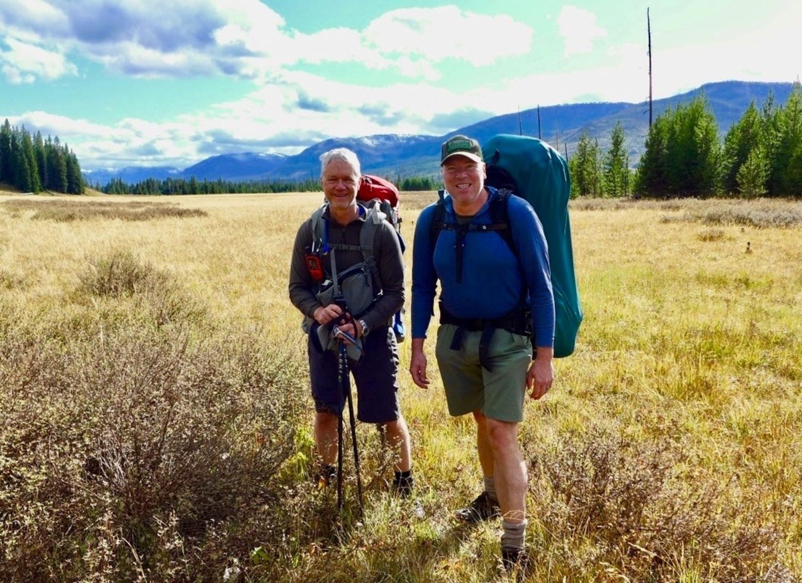 It was a love for wildlands in the West that led Rob Patrick, at right, down the trail of Ivan Doig's books and when he had an opportunity to dive deeper into Doig's final years he jumped at the chance. Another thing that brought him to Bozeman and Greater Yellowstone is his close friendship with Kenning Arlitsch, Dean of MSU Libraries.  Here they are on an autumn trip into the Yellowstone backcountry. 