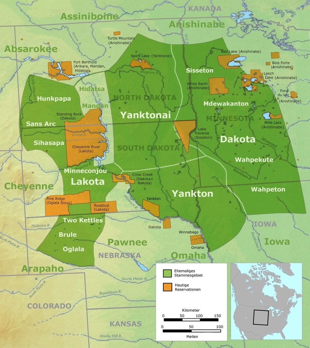 Homelands: where do your family roots originate? This graphic shows where the Lakota and Dakota lived generally prior to 1770 and location/size of current reservation.  