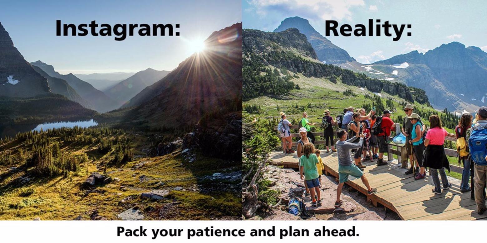 This graphic was created by Glacier National Park to prepare visitors for what awaits them. Image courtesy Glacier National Park