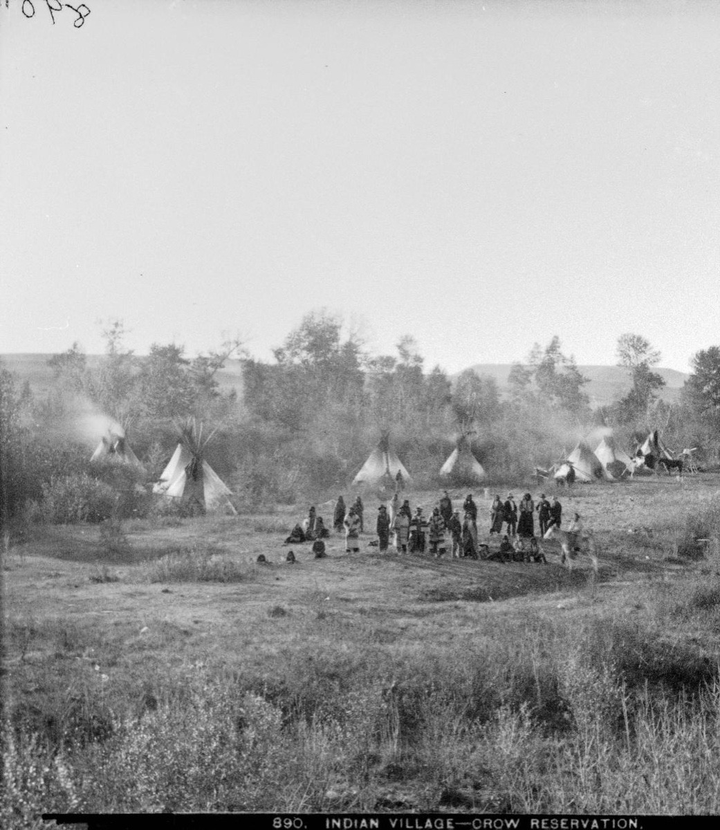 "Indian Village—Crow Reservation," 1881, by F. Jay Haynes courtesy Montana Historical Society