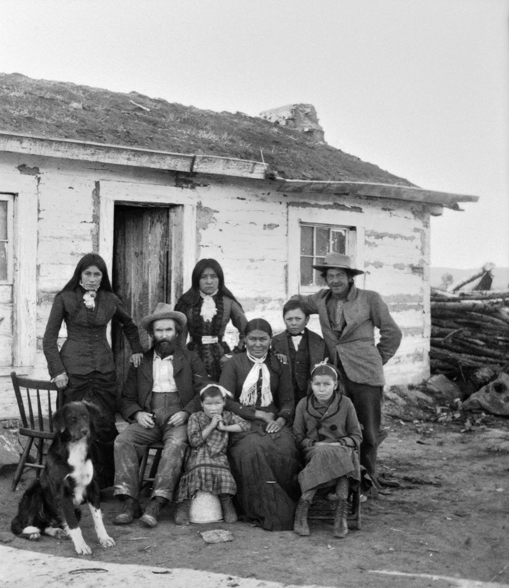 Tom Shane Family, 1880, at Absarokee Agency, by F. Jay Haynes, courtesy Montana Historical Society
