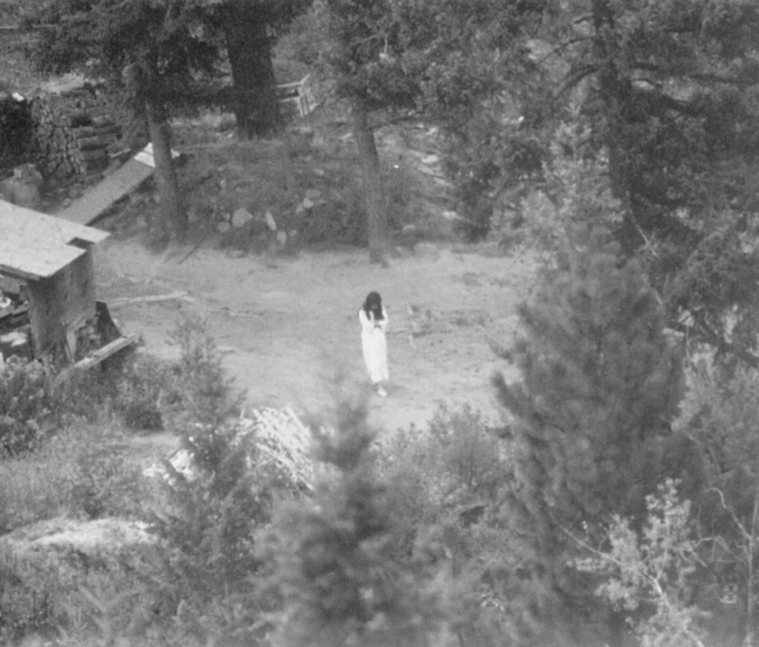 This photograph, taken with a surveillance camera used by the US Marshall Service, is believed to be the last picture of Vicki Weaver before she was killed by an FBI sniper on Aug. 22, 1992 in the Ruby Ridge, Idaho standoff. It was introduced in evidence at a subsequent trial involving surviving husband, Randy Weaver.