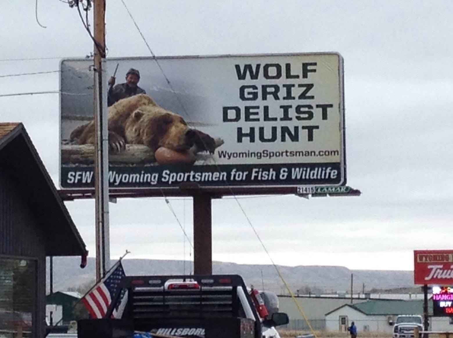Another version of the billboard that went up in Cody.