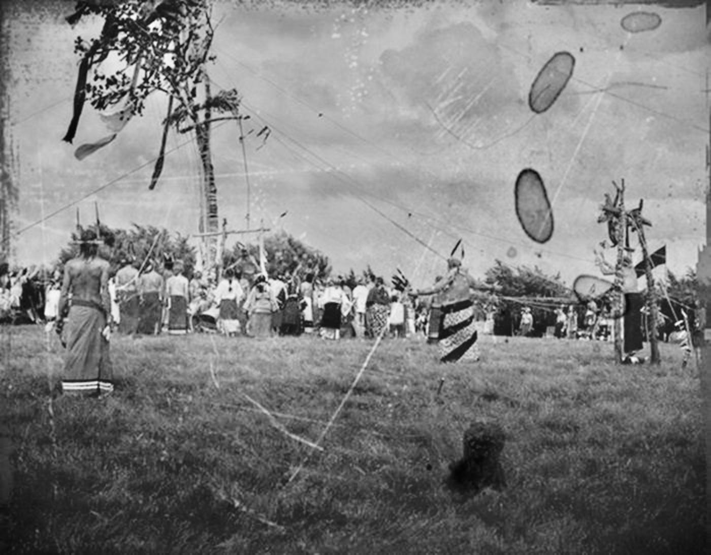 Summer gathering of Lakota around dawn of the 20th century.  