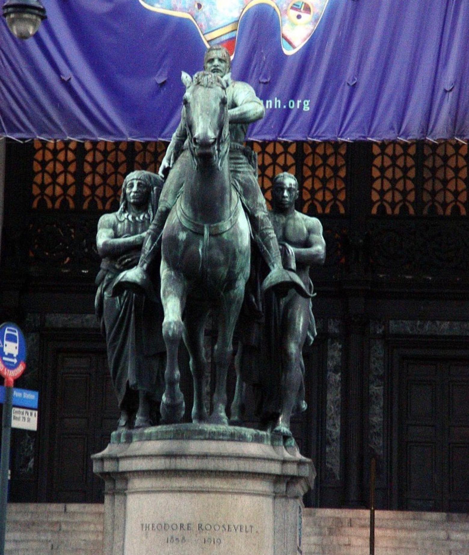 The American Museum of Natural History in New York City recently announced it was taking down an equestrian statue of Theodore Roosevelt, saying it is both racist and demeaning toward people of color.  The bronze features Roosevelt on horseback with an indigenous man walking below on one side and an African-American man on the other. In this essay, the Sierra Club's Michael Brune doesn't make specific mention of Roosevelt, but the same charges leveled against Muir, of having racist attitudes toward people of color and connections to the eugenics movement, also apply to TR who is also considered a lion of the American conservation movement. Photo by Martin Durrsschnabel via Creative Commons CC-BY-SA-2.5
