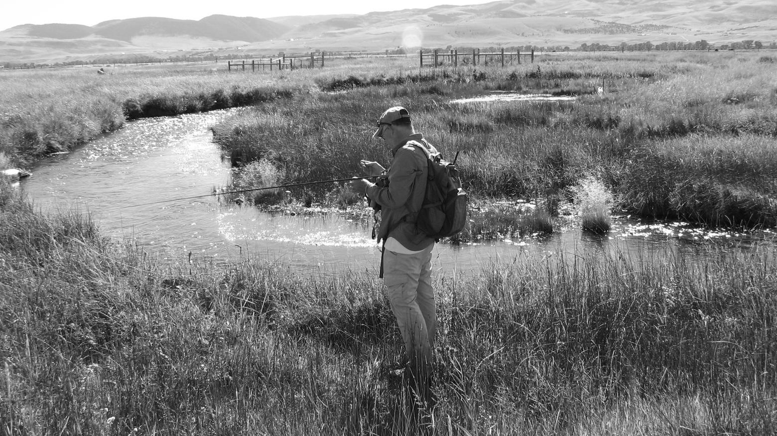 Sadler on Jeff Laszlo's Granger Ranches and the banks of a fully restored O'Dell Creek in the Madison Valley. Photo by Alex Diekmann