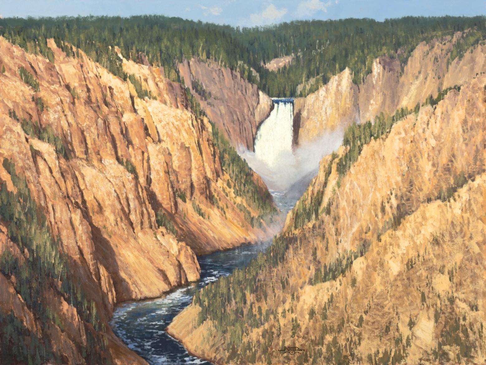 "Osprey Heaven," a painting of the Grand Canyon of the Yellowstone by John Potter (johnpotterstudio.com)