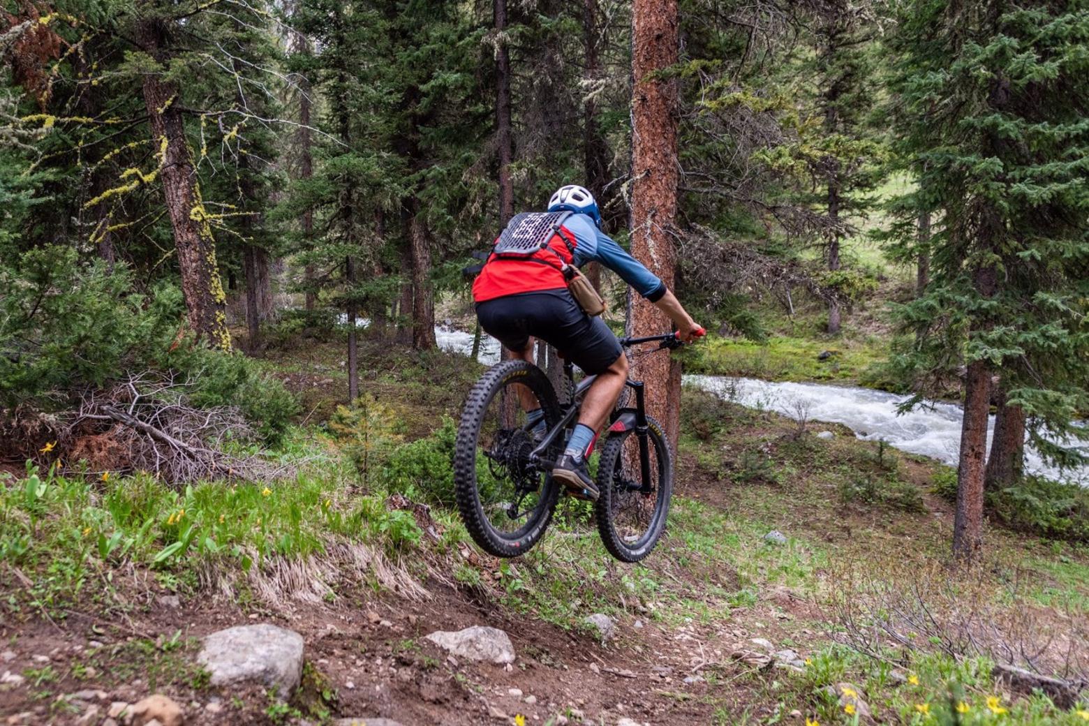 The author riding his mountain bike on a favorite national forest trail. Photo courtesy Stevie Crawford (www.stephencrawfordphoto.com)