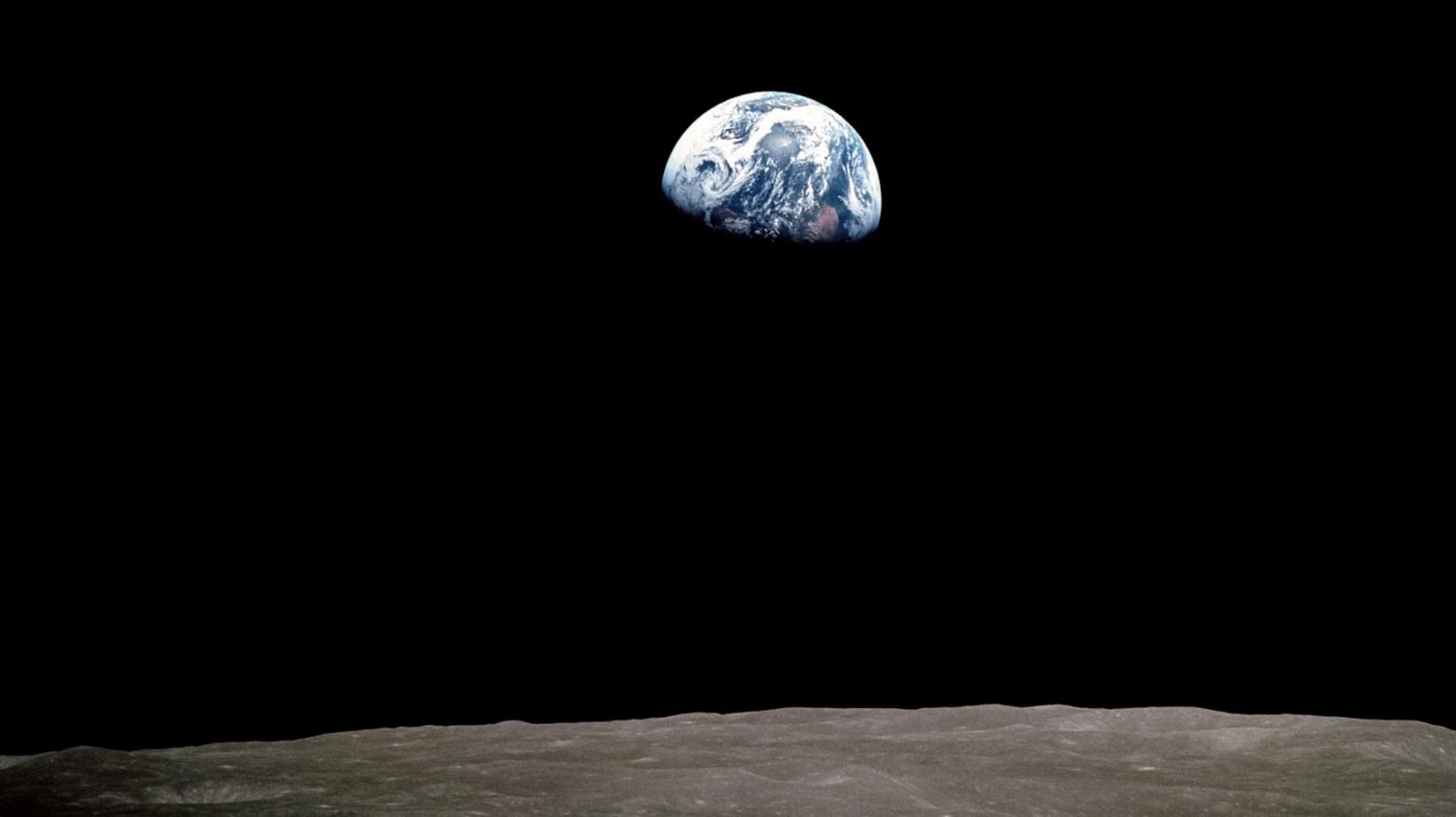 Earthrise captured by Apollo 8 astronaut Bill Anders. Photo courtesy NASA