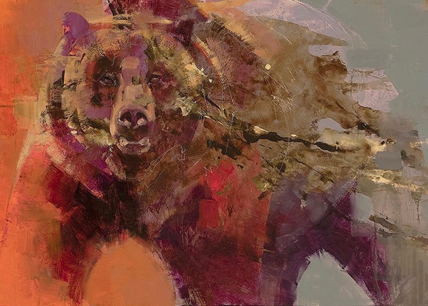 "Feeling the Heat," a painting by Julie T. Chapman. Imagine how different Greater Yellowstone and other parts of the Northern Rockies would "feel" without grizzlies, wolves, mountain lions and the many other non-human inhabitants. How would they feel—like 99 percent of the rest of tamed America. To see more of Chapman's amazing fine art, go to julietchapman.com
