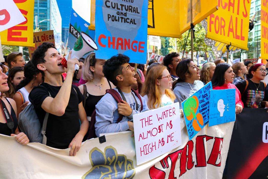 Castro-Root captured this moment of civic expression at the Youth Climate Strike in San Francisco in 2019.  