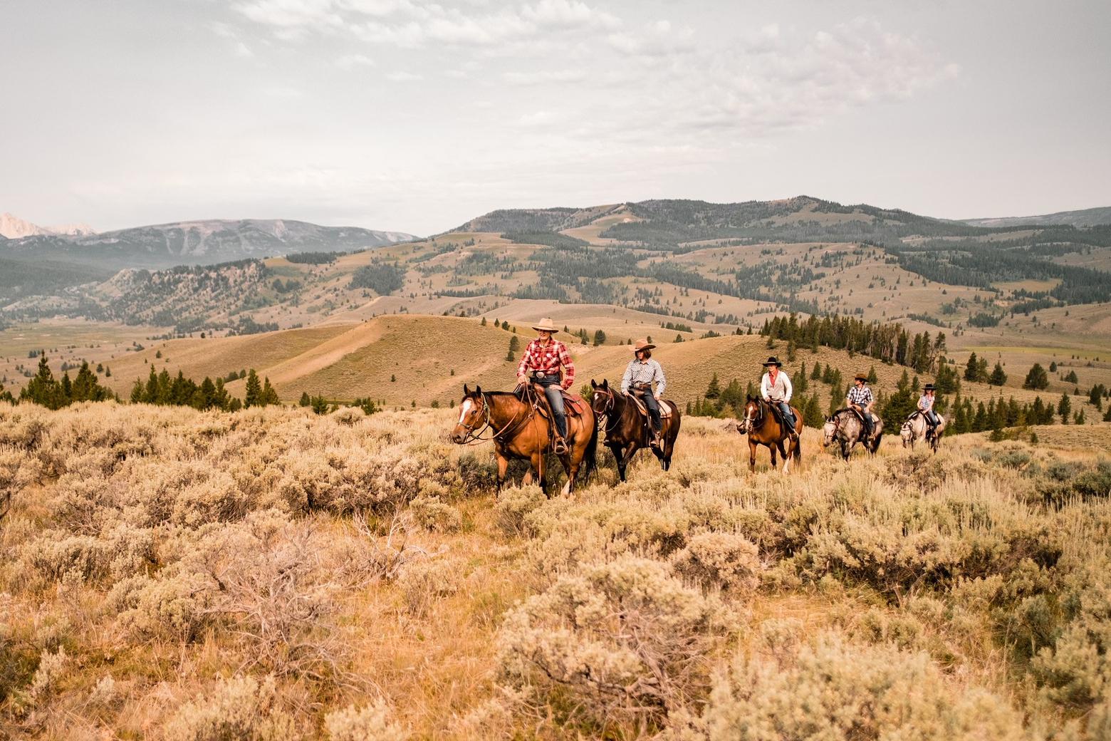Guests enjoy a day ride with the Nine Quarter Circle Ranch. Photo courtesy Nine Quarter Circle Ranch