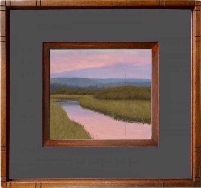 Each artwork comes with a stylized frame inspired by the California craftsman tradition designed by Hall himself.