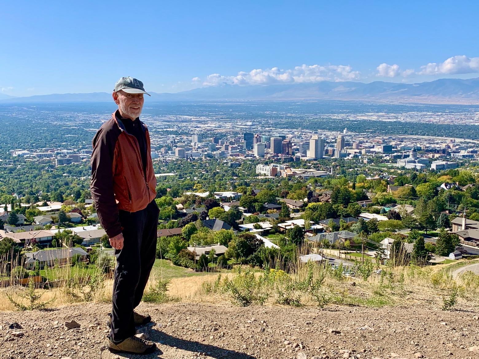 Reese on the Lake Bonneville Shoreline Trail that wraps around Salt Lake City along the foothills of the Wasatch Mountains. Reese was an instrumental advocate in getting the trail established. He loves Utah and Reese says Utahns love Greater Yellowstone, with many wanting to support protection of its wild character. Photo by Todd Wilkinson