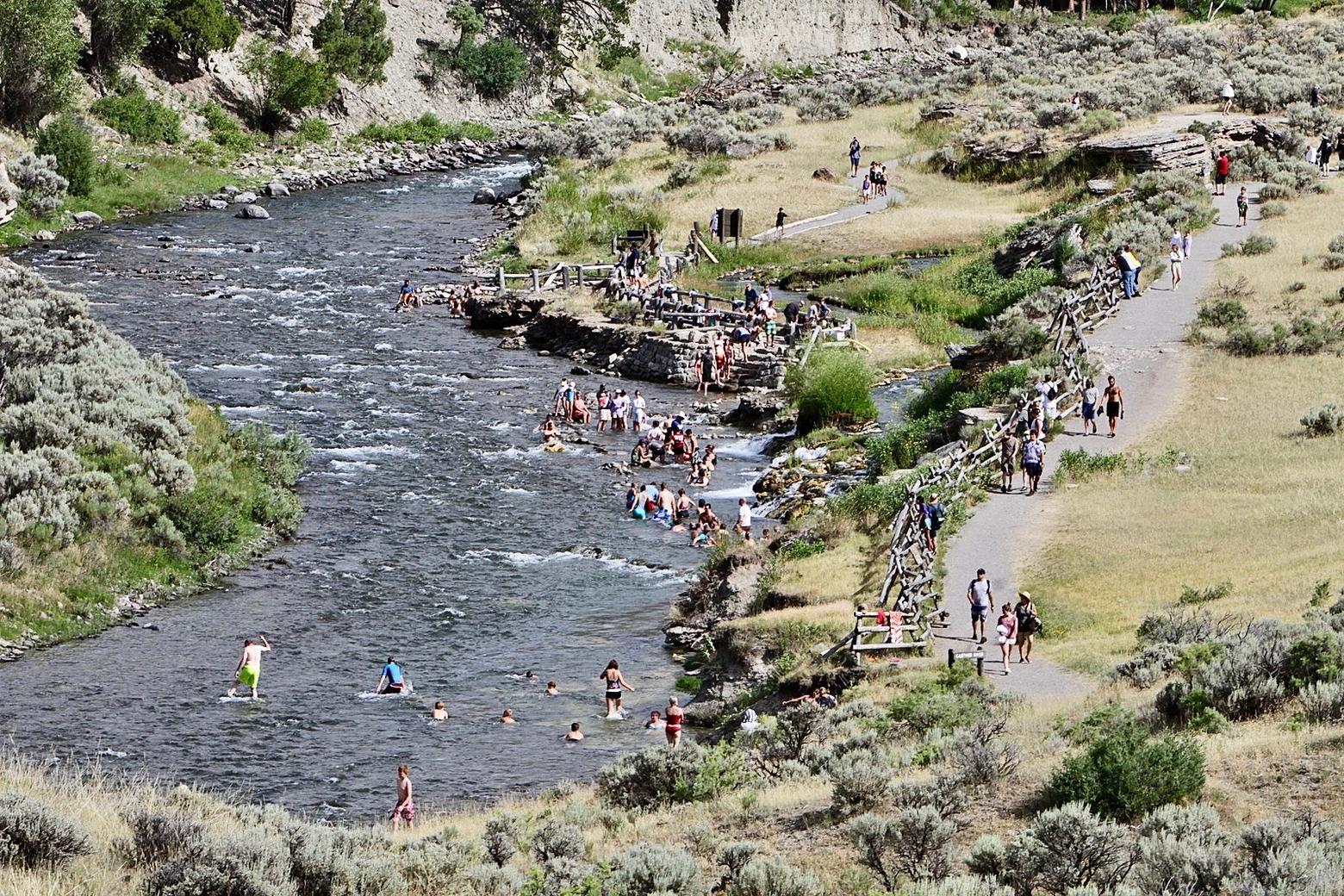 Boiling River, as it was known to millions and as it looked when Yellowstone photographer Jim Peaco took this photo on July 30, 2014. It is now gone.